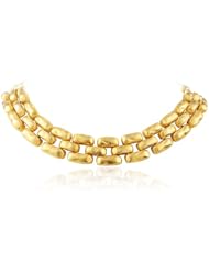 Kenneth Jay Lane Satin Gold 3 Row Hammered Bars Necklace, 17"