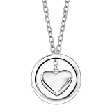 Bling Bling Platinum Plated 925 Silver Joyful Silver Heart Necklace (16