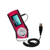 Coiled Power Hot Sync and Charge USB Data Cable w/ Tip Exchange for the iRiver T10 - Gomadic Brand