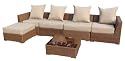 Ambientehome 63394AM 6 teilig Loungegruppe Princess braun Polyrattanmöbel