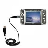 Coiled Power Hot Sync and Charge USB Data Cable w/ Tip Exchange for the iRiver PMC-100 - Gomadic Brand