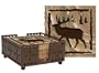 Set of Four Etched Elk Coasters with holder - Style WIMPE0009