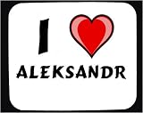 I Love Aleksandr Decorated Mouse Pad