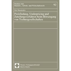 Preisfindung, Underpricing und Zuteilungsverfahren beim B�rsengang von Tochtergesellschaften