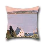 Pillowcase Of Oil Painting Fujishima Takeji - Distant View Of Awajishima 18 X 18 Inches / 45 By 45 Cm,best Fit For Teens Girls,teens Boys,husband,her,sofa,teens Both Sides