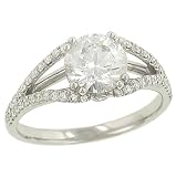 2 Row Diamond Ring with Bezel Accents .25cttw (CZ ctr)