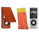 New 5th Generation Nano Orange Flip Case + Orange Sock & Crystal Ice Box Case Cover For the New Apple iPod 5G Nano with Camera (Sep 2009) 8GB & 16GB