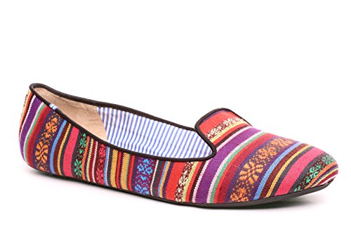 Charles Philip Shanghai Ps-01 9.5 M Raspberry Orange Textile Loafers Shoes