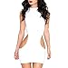 Bright White Elegant Women Sleeveless Hollow Waist Bodycon Sexy Party Club Dress