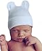 Melondipity Newborn Hospital Hat White - 2 ply Hospital Fabric - Infant Baby Hat Cap with Big Cute Ears