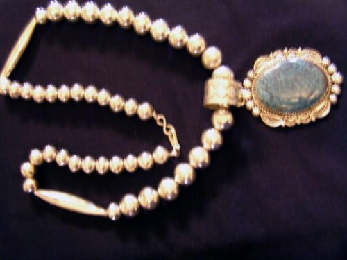 Tommy Singer Beaded Silver Bead & Chinese Turquoise Necklace ~ Navajo Handmade