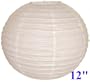 White Chinese/Japanese Paper Lantern/Lamp 12" Diameter - Just Artifacts Brand