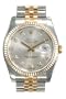 Rolex Datejust Silver Diamond Dial Jubilee Bracelet Fluted Bezel Two Tone Mens Watch 116233SDJ