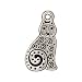 Fine Silver Plated Lead-Free Pewter Art Spiral Cat Charm 19MM (1)