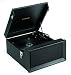 1960's / 1970's Retro Nostalgic Music Centre: Steepletone SRP1R Black Music Centre with Stackable Record Player / Turntable plays 33 / 45 & 78's + MW / FM Radio - Black Leatherette Finish