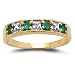 10k Yellow Gold Emerald and Diamond Band, Size 7