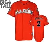 Hanley Ramirez Jersey: Big & Tall Miami Marlins #2 Alternate Firebrick Authentic Cool Base&Atilde;&cent;"&Acirc;&cent; Jersey with Marlins Park Inaugural Season Patch