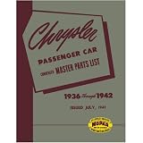 1936 1939 1940 1941 1942 CHRYSLER Parts Book List Guide by Chrysler