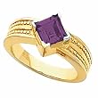 14K Yellow Gold Amethyst Ring