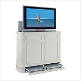 ImportAdvantage AT4471 - White Crystal Pointe Plasma / LCD Foot-Of-Bed TV Lift Console in White