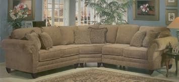 Ashlyn Brown Fabric Nail Head Trim Sectional Sofa Couch