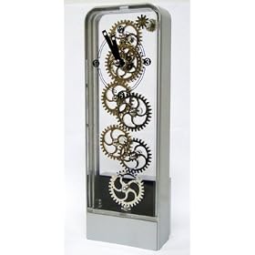 Horloge � rouages apparent pendule design Skelton