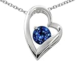 1.25 cts 925 Sterling Silver 14K White Gold Plated Lab Created Sapphire Heart Shape Pendant
