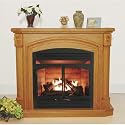 ProCom Full-Size Vent-Free Natural Gas Fireplace - 40,000 BTU, Oak