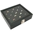 Glass Top Display Case 36 Slot Ring Insert Liner New