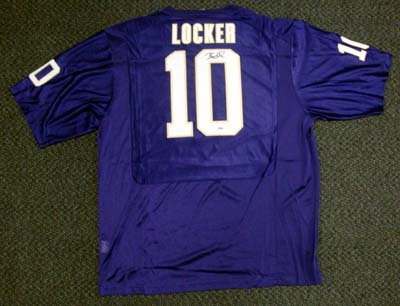 Jake Locker Washington Huskies NCAA Hand Signed Authentic Style Purple Jersey