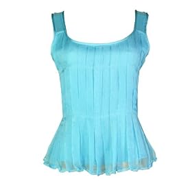 To The Max by BCBG Pleated Tank Top Blue 4