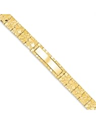 14k Yellow Gold 7in 12.0mm Nugget ID Bracelet. Metal Wt- 29.65g