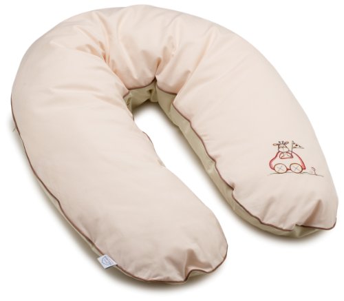 Julius Zöllner 4610410320 - Organic Giraffe Stillkissen Banane Flocken mit Applikation, ca. 190 cm (Außenmaß)