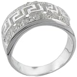 Sterling Silver Round Cut Cz Inca Signet Ring