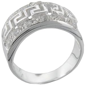 Size 7 Round Cz Inca Sterling Silver Jewelry Fashion Ring