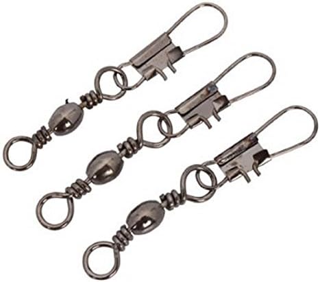 Barrel Swivel with Safty Snap Connector Solid Rings Fishing