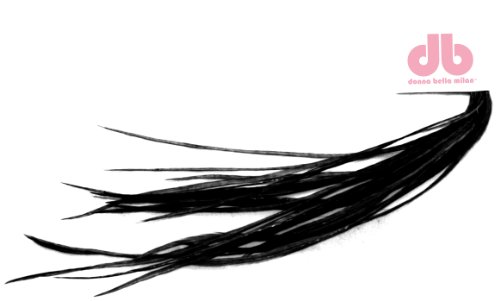 Solid Black Feather Hair Extensions - 4 Pack