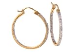 14K Yellow Gold and .25 ctw Diamond Inside Out Earrings