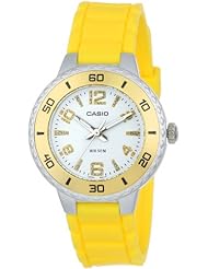 Casio Womens LTP1331-9AV Sport Gold-Tone Bezel and Yellow Resin Strap Watch