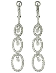 14K White Gold Diamond Dashing Diamonds Earrings