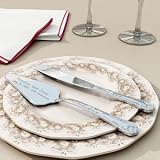 Personalized Silver Cake Knife and Server Set
