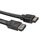 1m Shielded e-SATA to SATA Data Cable Lead 7 Pin S-ATA Male to 7 Pin e-SATA Male - 3 Gbps Transfer - Black