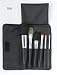 6 piece Silver Handle Brush Set with Black Closure pouch