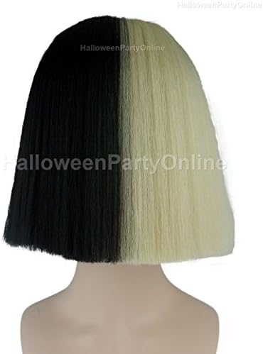 Halloween Party SIA Black &amp; Blonde Shy Wig Costume Cosplay Online HW-199