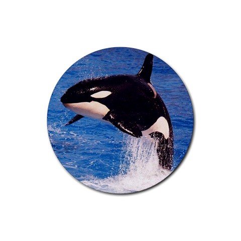 Orca Killer Whale Rubber Round Coaster (4 pack)