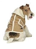 CAMEL - X-LARGE - Fashion Pet Shearling Faux Suede Coat