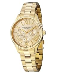 Stuhrling Original Womens 391L.03 Symphony Regent Majestic Quartz Day and Date Gold Tone Bracelet Watch