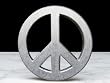 Silver Star "Peace Sign" Vintage Metal Belt Buckle