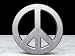 Silver Star "Peace Sign" Vintage Metal Belt Buckle