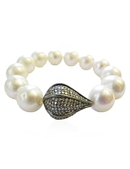 Fashion Sterling Silver 2.89ct Diamond Beads Stretch Bracelet Jewelry